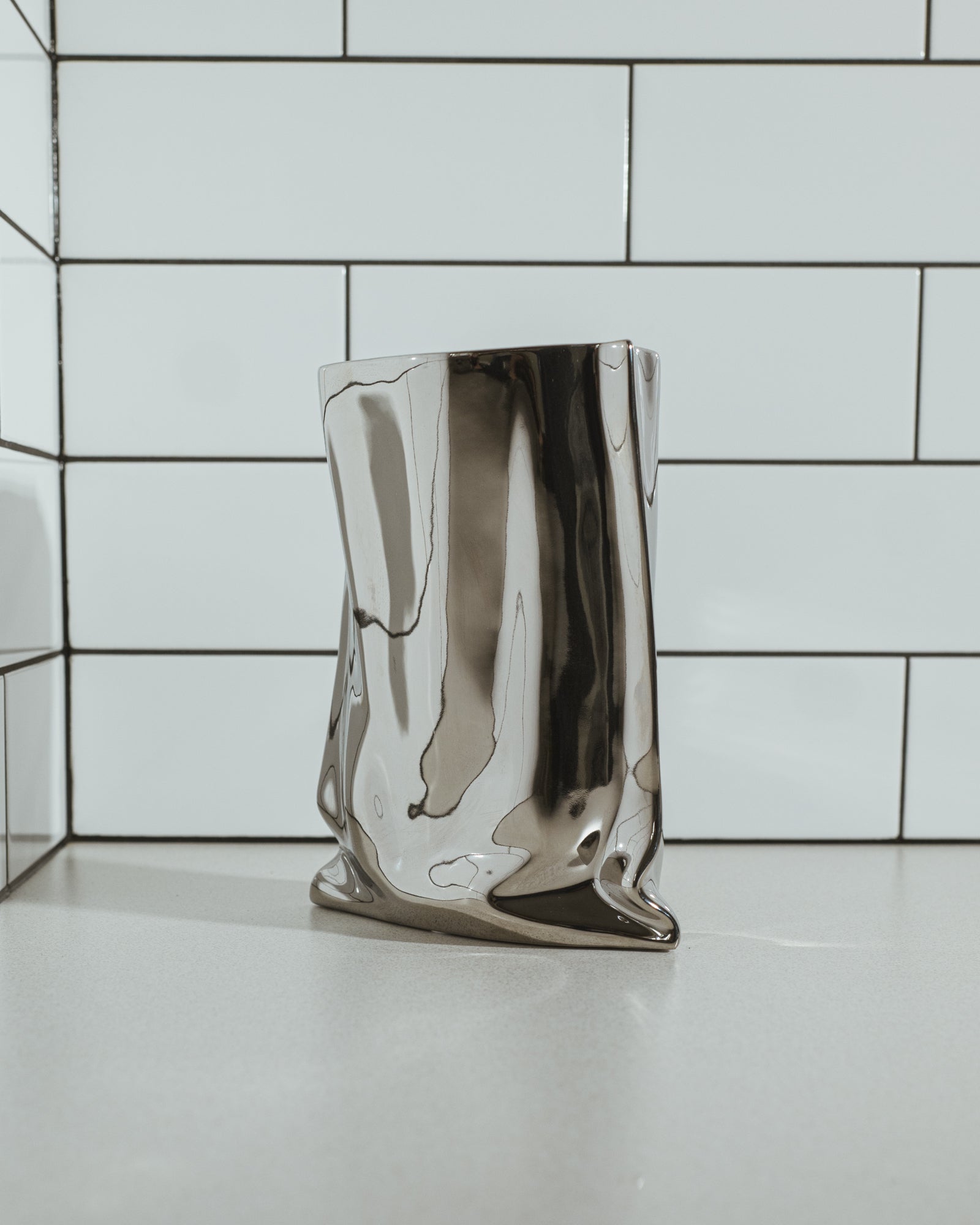 'To Go' Chrome Vase