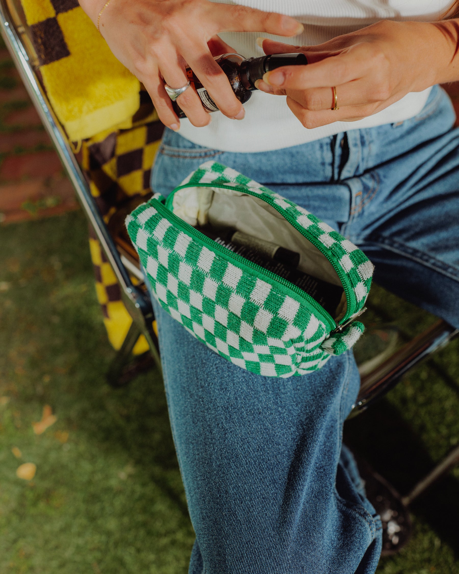 'On The Run' Checkered Pouch